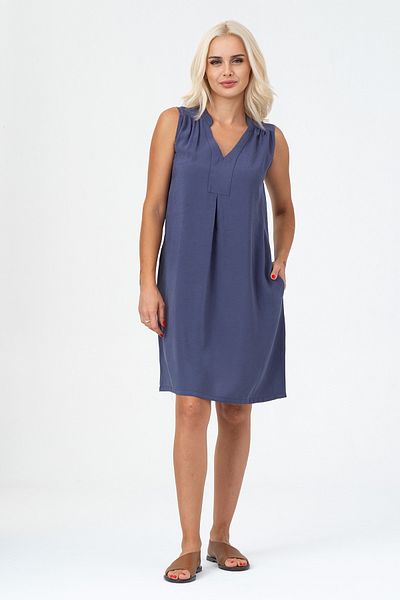 Bold & Young Rochie din lycra din bumbac spalat cu buzunare
