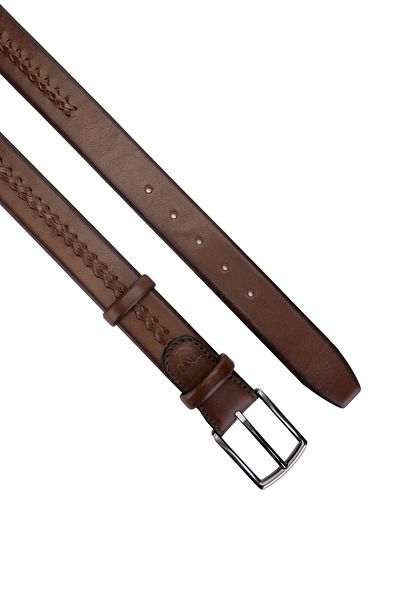 Tamer Tanca Men's Genuine Leather Tan Belt