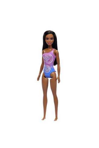 Barbie PAPUSA BRUNETA CU COSTUM DE BAIE IN DOUA CULORI