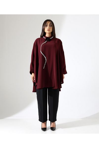 Fi'l Arz Fashion Rose Evening Dress Crepe Suit