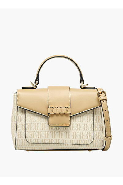 ELLE حقيبة ساتشيل مطبوعة بأحرف أولى ومقبض علوي - عرض 23 سم × ارتفاع 16 سم × ع...