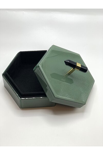 Yasmina Home YEŞİL ALTIGEN KUTU 16x18x13cm