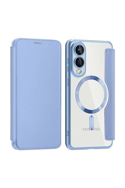 SKYDDAR INNOVATION Case for Samsung Galaxy S25 Edge, SmartMag Book, Magsafe, RFiD, Card Holder, sticker set, Blue