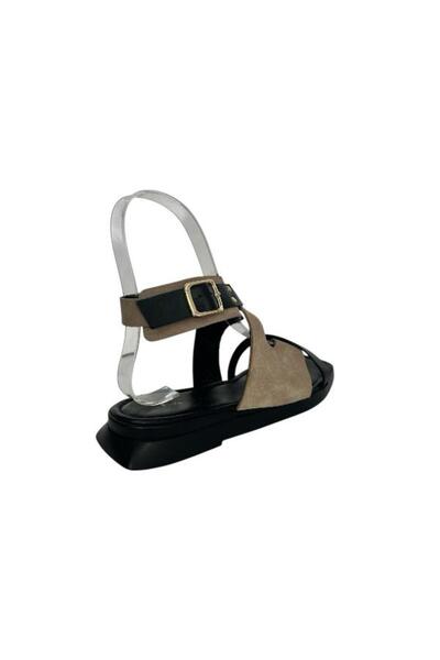 KEMAL TANCA 862 M-634 Women's Khaki Leather Sandals