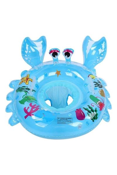 OEM Baby Swim Ring, Crab, with Cotton Mesh Seat, Blue, 60 cm