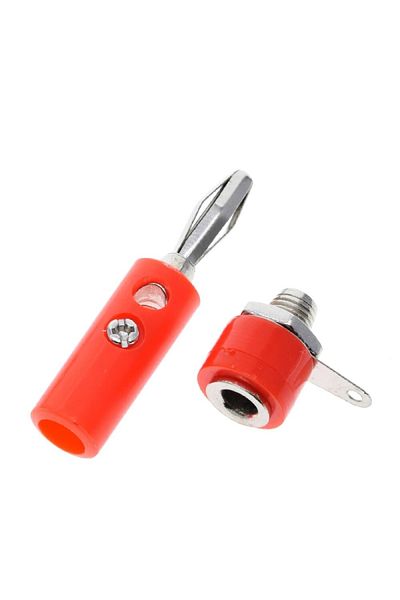 OEM Banana connector set, female-male, J072, Red