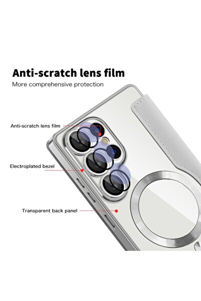 SKYDDAR INNOVATION Θήκη για Samsung Galaxy S25 Ultra, SmartMag Book, Magsafe, RFiD, Θήκη καρτών, σετ αυτοκόλλητων, Γκρι