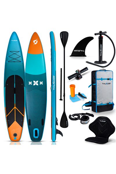 Thunder Placa Sup Gonflabilă Storme, 365x75x15cm, Set Cu Rucsac, Scaun, Pompă, Azur/Portocaliu