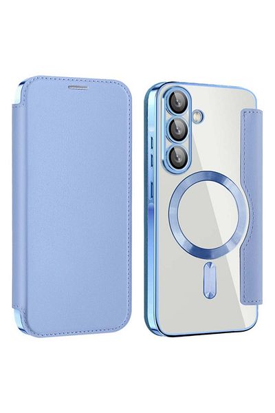 SKYDDAR INNOVATION Husă pentru Samsung Galaxy A36 5G, SmartMag Book, Magsafe, RFiD, suport pentru carduri, set de autocolante, albastră