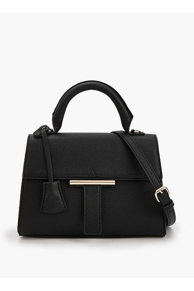 Flora Bella by Shoexpress Solid Satchel Bag with Detachable Strap and Flap Closure
