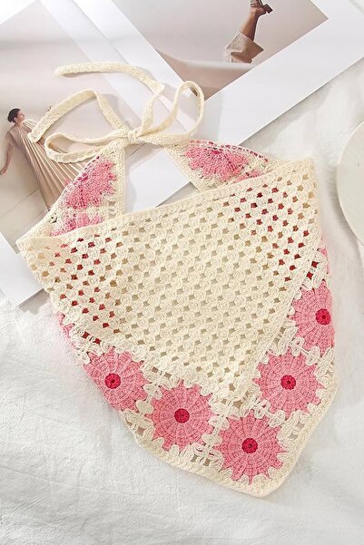 New Obsessions Φλοράλ Πλεκτό Τρίγωνο Μπαντάνα