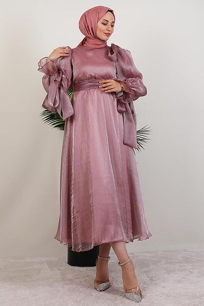 GİYZAMİLA Misha Hijab Dress Powder