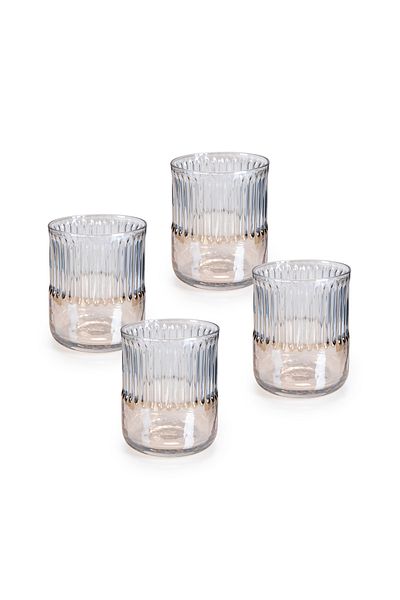LA MESA 4 Pcs Tumbler Set Clear+Gold