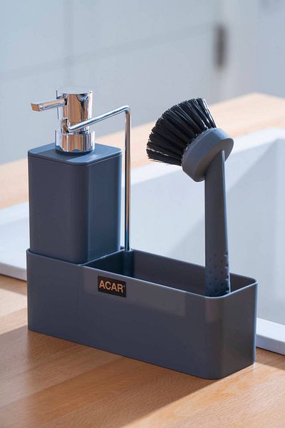 ACAR Astoria Acrylic Brushed Liquid Soap Dispenser Set
