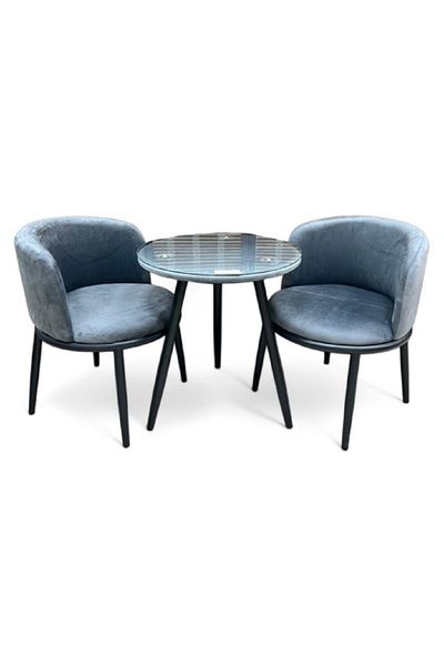 rexa Modern Velvet Accent Chair with Black Legs 60x60x60cm