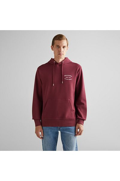Gant Men's Burgundy Regular Fit Hooded Logo Sweatshirt