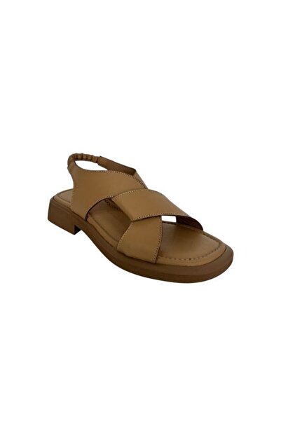 KEMAL TANCA 862 M-320 Women's Khaki Leather Sandals