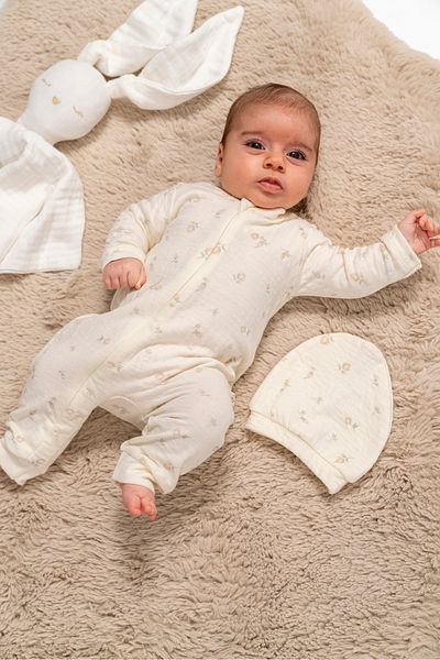 Bubbles Rose Girl 100% Organic Cotton Baby Girl Zippered Jumpsuit