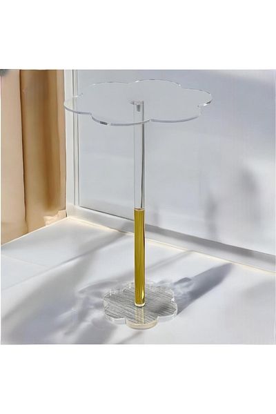 Gharaib Al Tuhaf Modern Design Acrylic Serving Table - Black/Gold/Clear