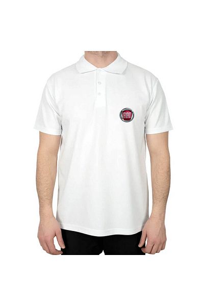 Z zepplin Tricou alb cu guler polo cu logo Fiat
