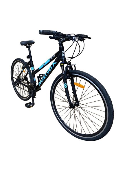PROCART Bicicletă hibridă 700C pentru femei, munte, oraș, 21 de viteze Shimano, frână V-Brake, cadru din aluminiu de 17 inch