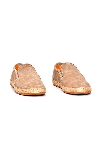 Tuna Genuine Suede Leather Beige Jut Sole Sports Men's Shoes - 245533
