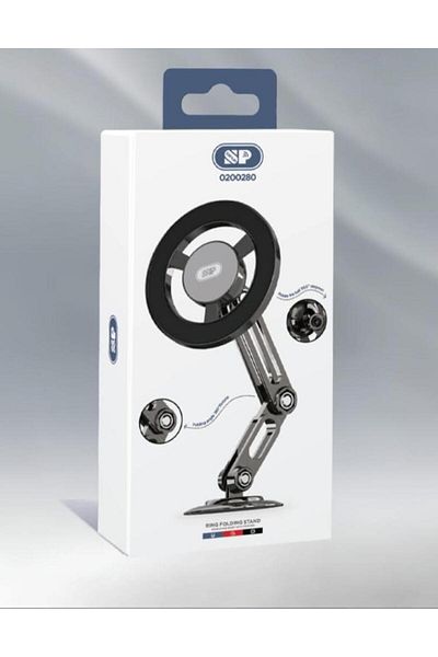 SP Ring Folding Stand Magnetic Phone Holder with Flexible Arm