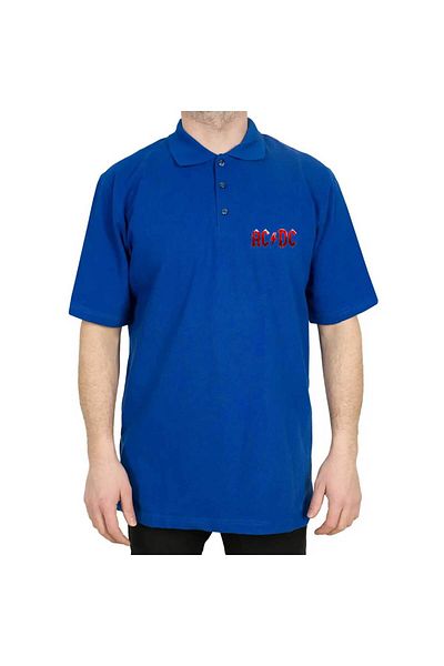 Z zepplin Ac Dc Distort Polo Neck Blue T-Shirt