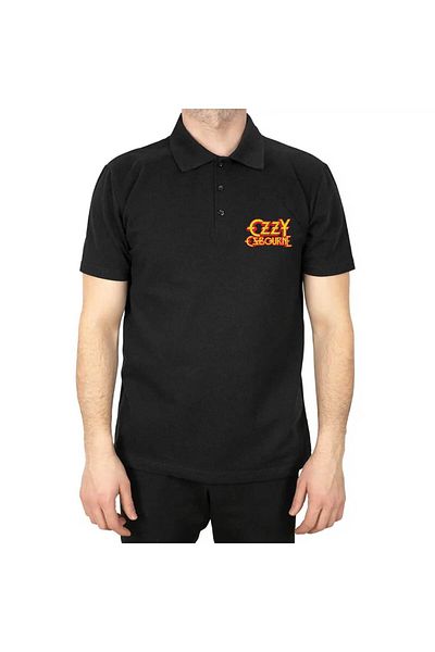 Z zepplin Ozzy Osbourne Polo Neck Black T-Shirt