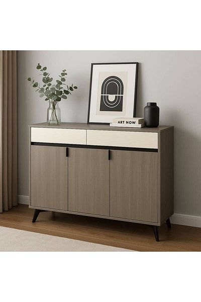 Al Saada Home Multi-Purpose Shoe Cabinet 100×33×95 - Grey