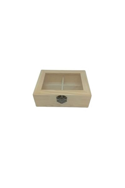 OEM Cufăr din lemn cu 4 compartimente 15cmx12cmx5cm