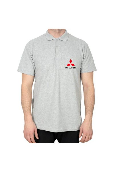 Z zepplin Γκρι μπλουζάκι με λογότυπο Mitsubishi Polo γιακά