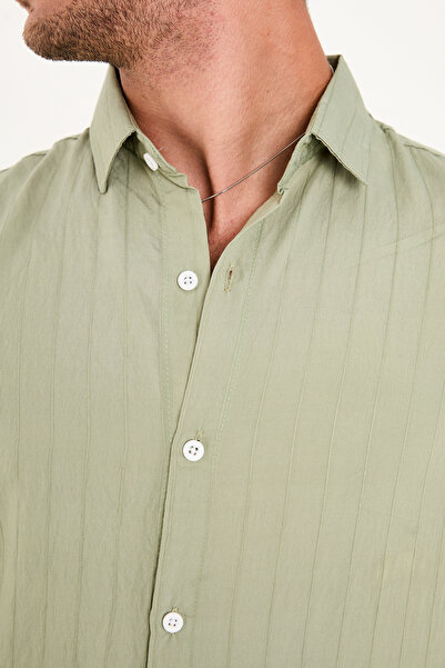 No Way Ανδρικό πουκάμισο με μακρυμάνικο ριγέ μοντέλο κανονικής εφαρμογής