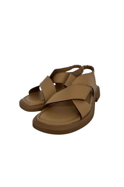 KEMAL TANCA 862 M-320 Women's Khaki Leather Sandals