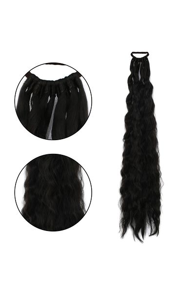 Mina Peruk Rubber Buckle Ponytail Fluffy Afro Wavy - Brown