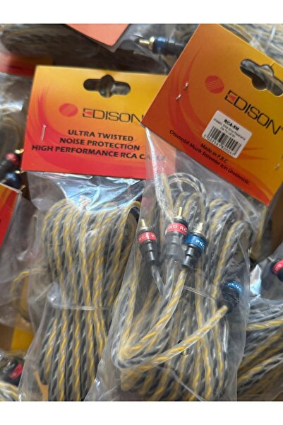 Edison Rca Kablosu 5 Metre Kaliteli Amfi Rca Ses Aktarım Kablosu
