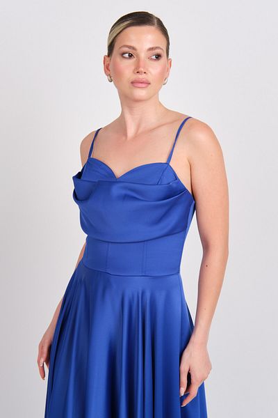Dans Rochie de seară maxi din țesătură satinată evazată pentru femei 1795 Saks