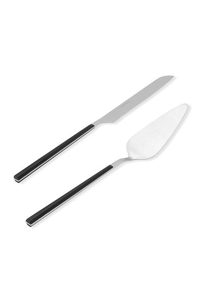 The Mia Bianco Pasta Serving Set Silver 2 Pieces