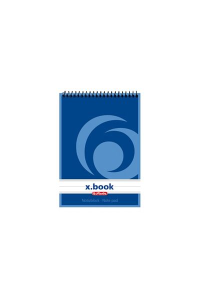 Herlitz X.book Notebook A6, Color Blue, Material Paper, 50 Sheets, Spiral Bound, Ruled Format
