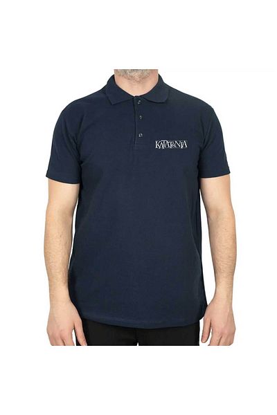 Z zepplin Katatonia Logo Polo Neck Navy Blue T-Shirt