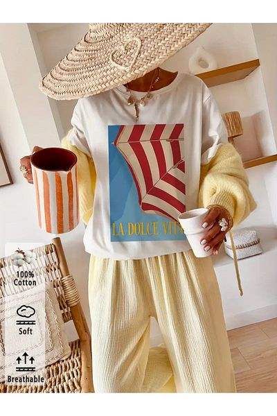 sole stories Premium Oversize Cut Short Sleeve Printed T-Shirt