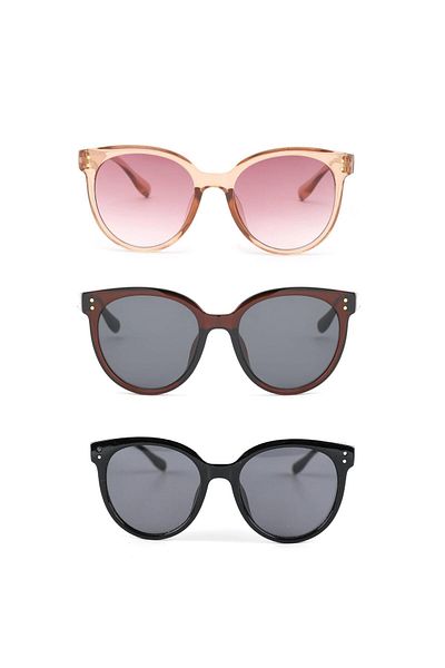 Lozzo Triple Advantage Set Women's Uv400 Protection Oval Sunglasses 23008