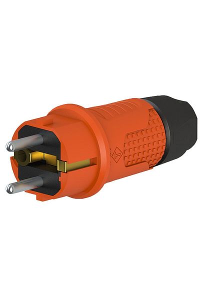 Bylion Ștecher SCHUKO din cauciuc cu etanșare IP54 16A 230V portocaliu