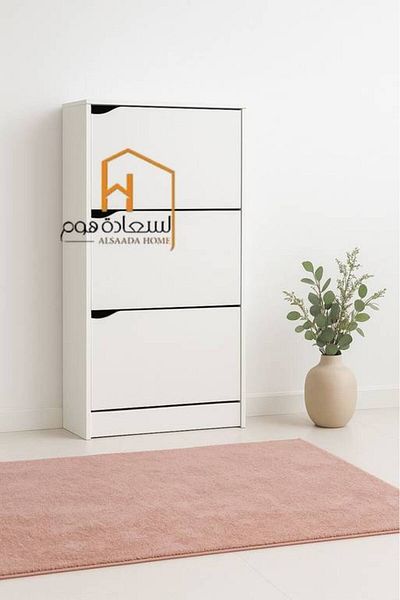 Al Saada Home Limited Quantity Multi-Purpose Flip Shoe Cabinet 115*63*24 - White