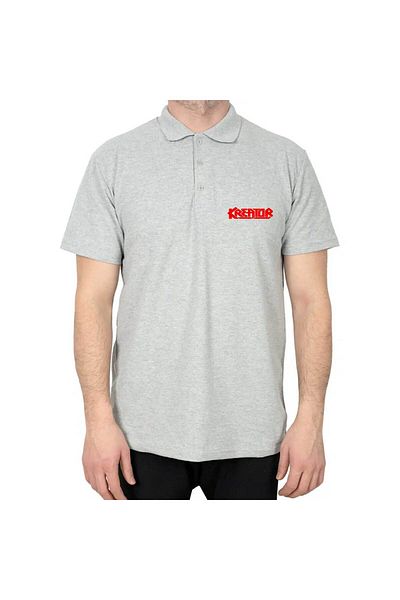 Z zepplin Tricou gri cu guler polo roșu cu logo Creator