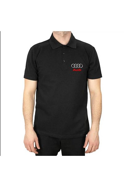 Z zepplin Audi Logo Polo Neck Black T-Shirt