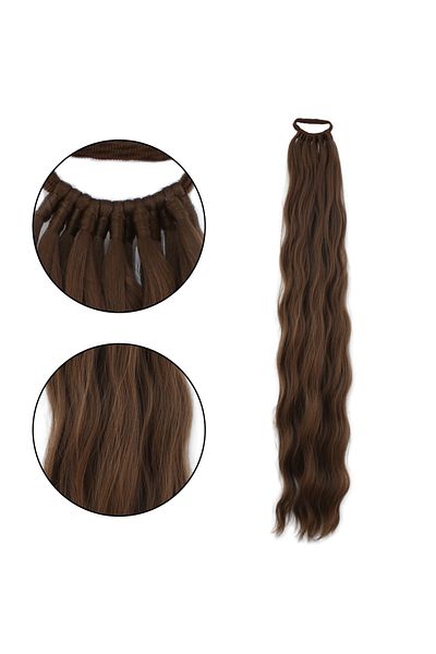 Mina Peruk Rubber Buckle Ponytail Water Wave - Auburn