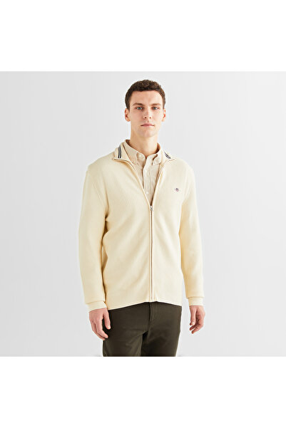Gant Erkek Krem Regular Fit Fermuarlı Hırka
