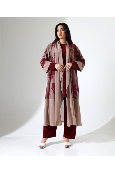 Fi'l Arz Fashion مجموعة الحجاب الشيفون المزخرفة بالزهور