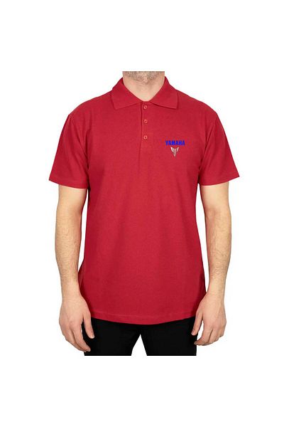 Z zepplin Yamha MT07 Logo Μπλε Polo Neck Κόκκινο T-shirt
